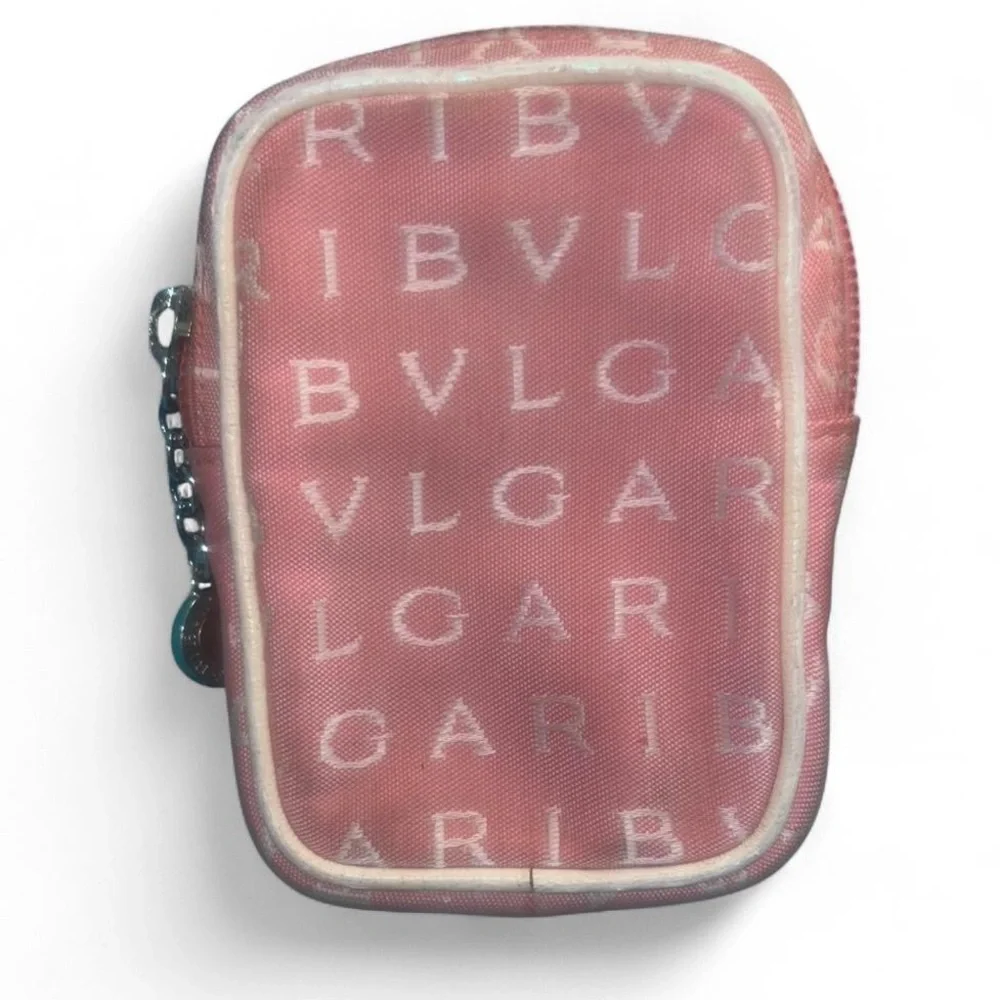 Bulgari Pink Logo Cosmetic Pouch